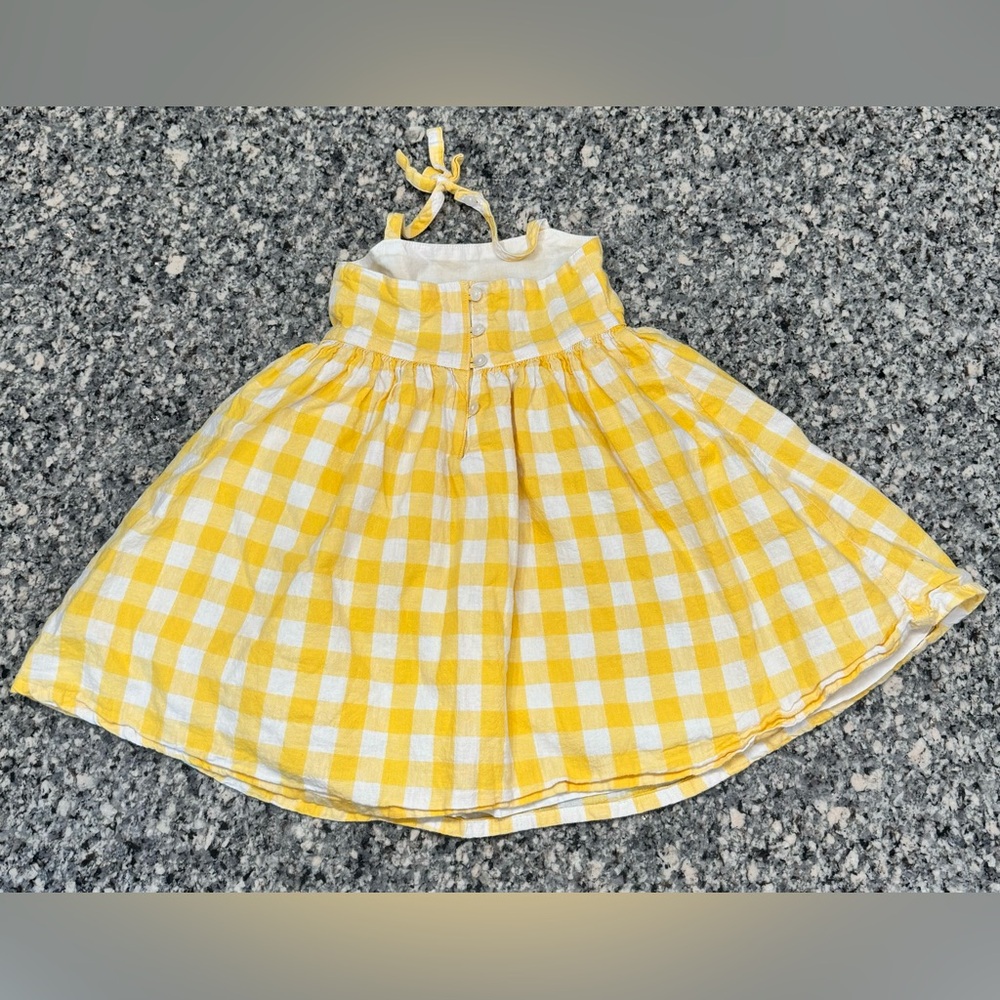 Hope & Henry Yellow Gingham Toddler Halter Flare Dress - Picture 7 of 8